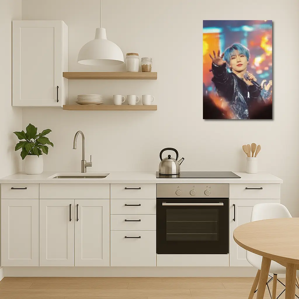 Blue Haired K-Pop Artist Stage Performance – Wall Art