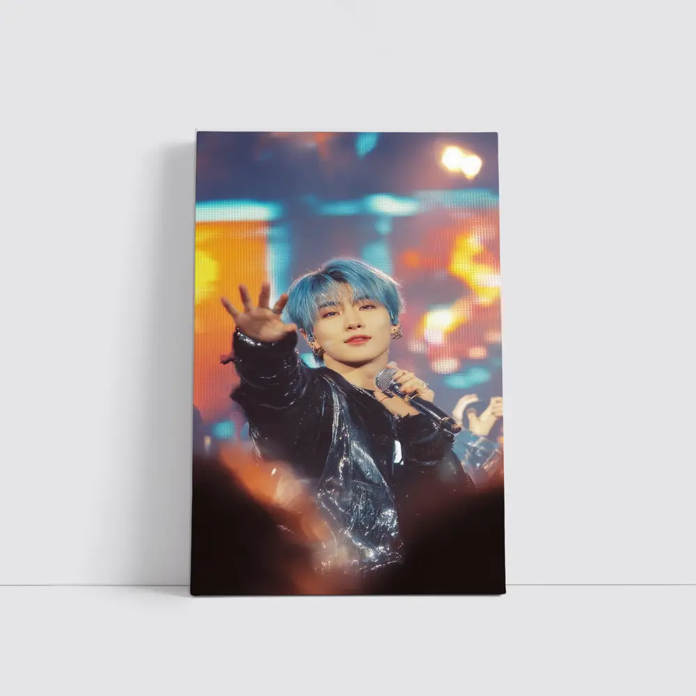 Blue Haired K-Pop Artist Stage Performance – Wall Art