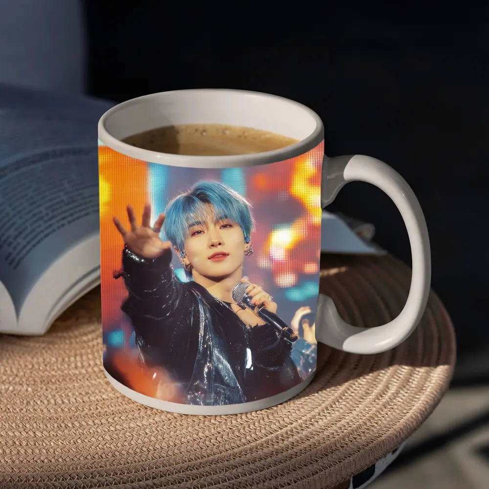 Blue Haired K-Pop Artist Stage Performance – Mugs