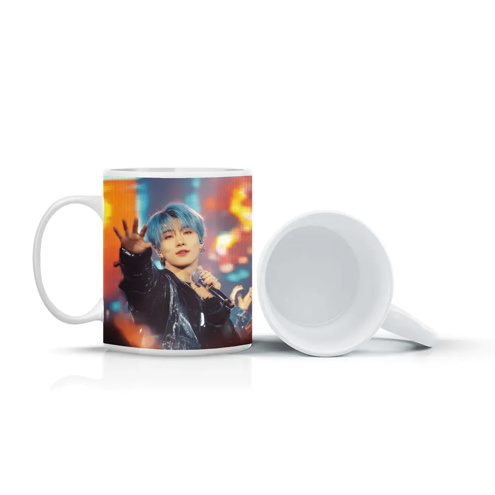 Blue Haired K-Pop Artist Stage Performance – Mugs