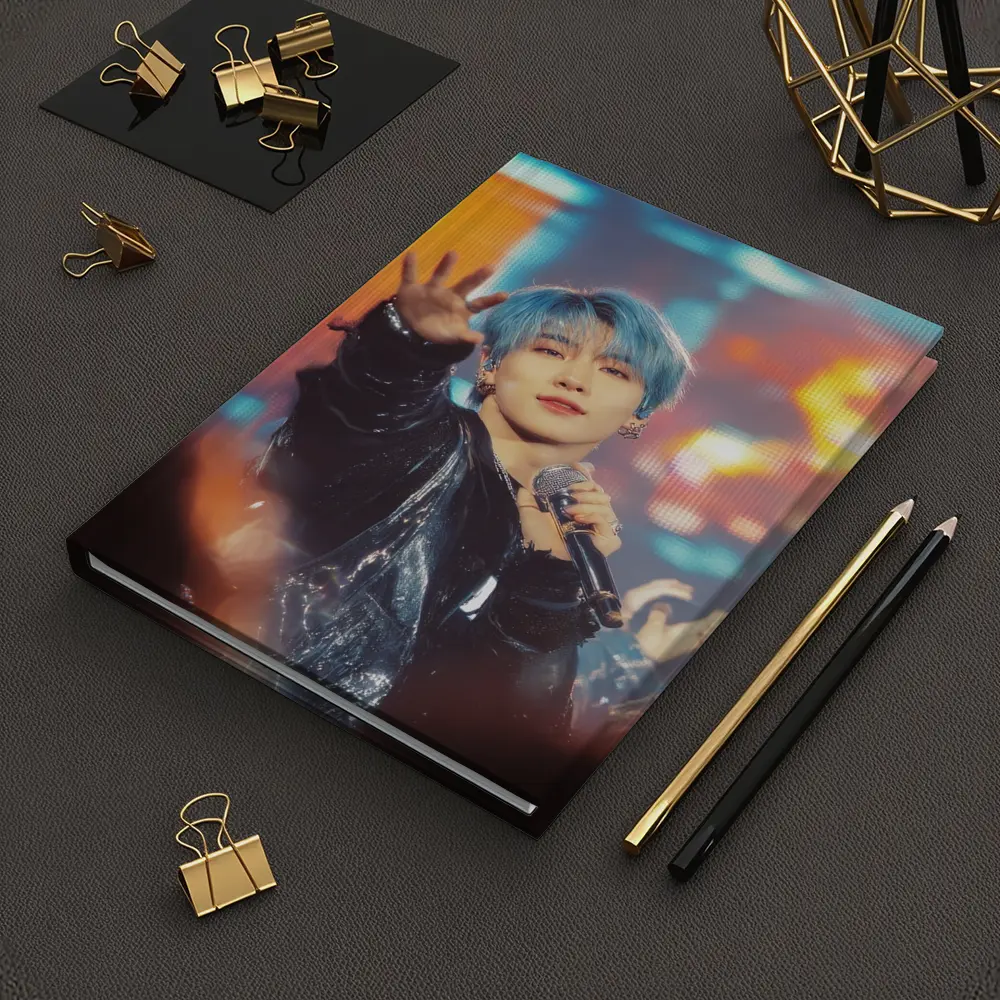 Blue Haired K-Pop Artist Stage Performance – Notebooks