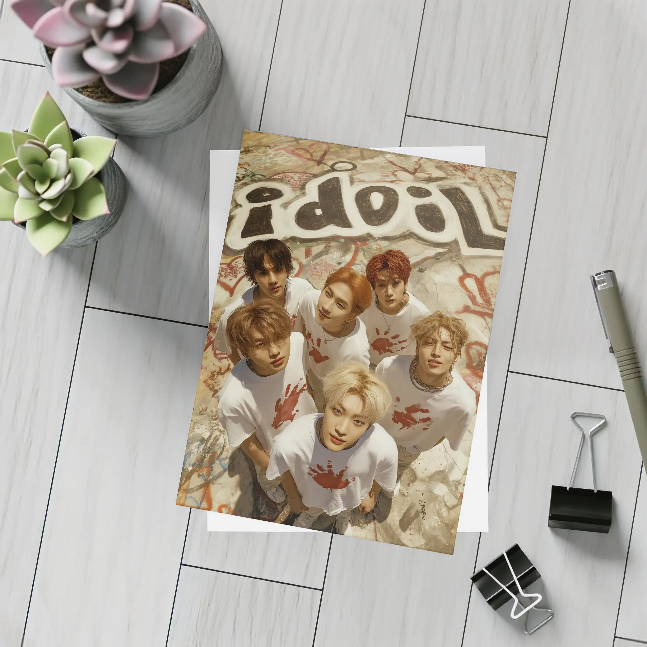 K-pop Idol Group Graffiti Wall Concept – Postcards