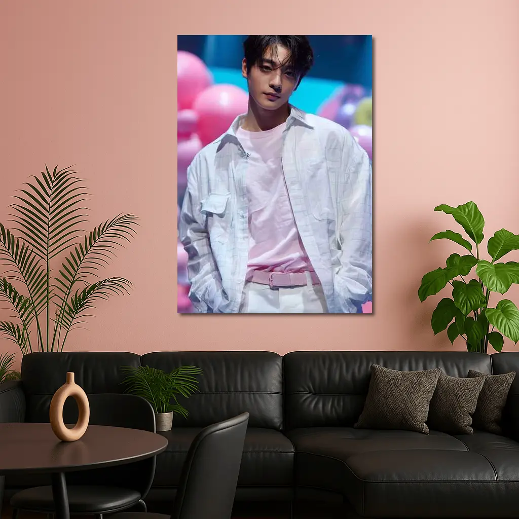 Young Korean Man Pastel Balloon Studio Background – Wall Art