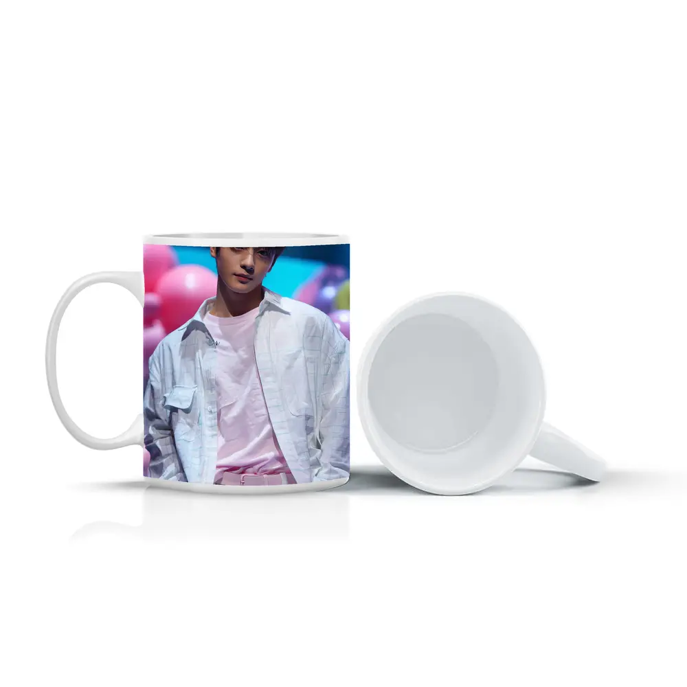 Young Korean Man Pastel Balloon Studio Background – Mugs