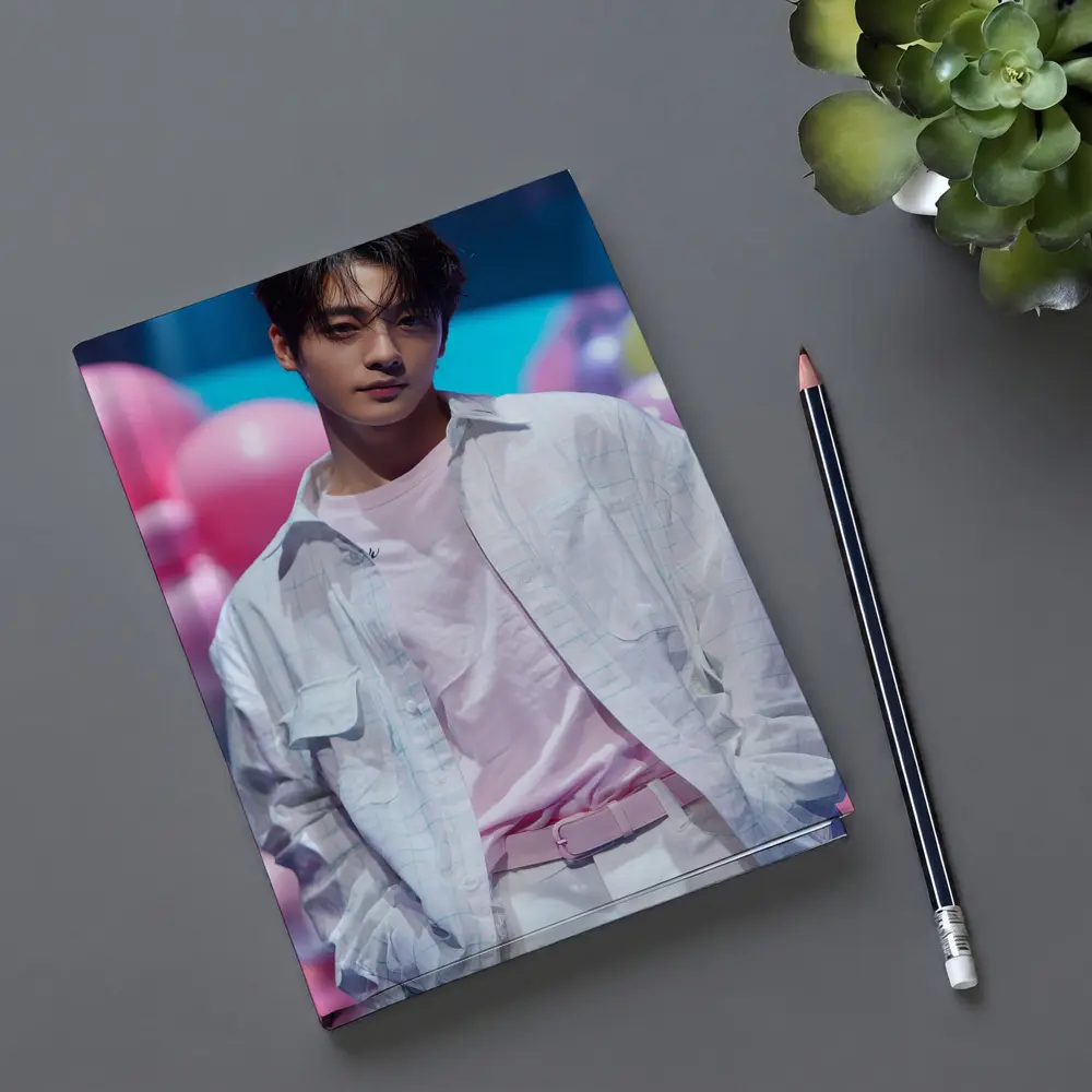 Young Korean Man Pastel Balloon Studio Background – Notebooks
