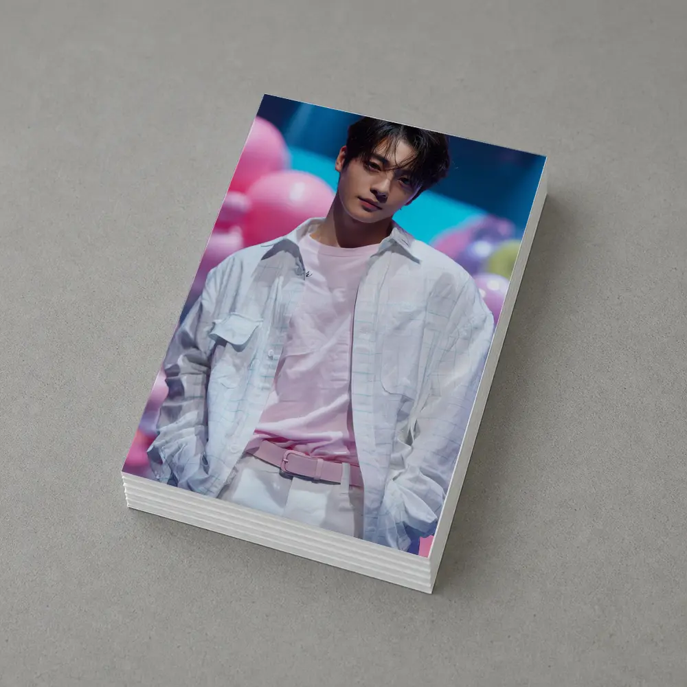 Young Korean Man Pastel Balloon Studio Background – Postcards