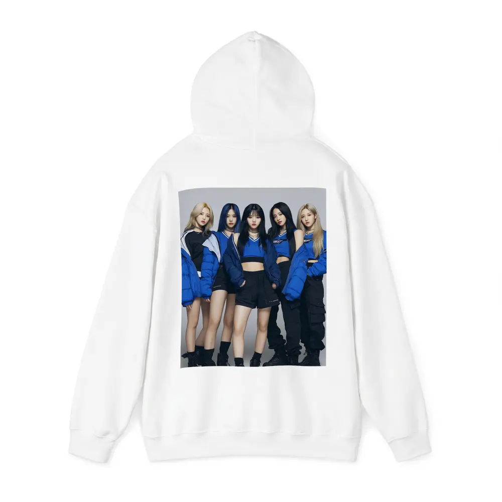 K-Pop Girl Group Blue Outfits White Background – Hoodies