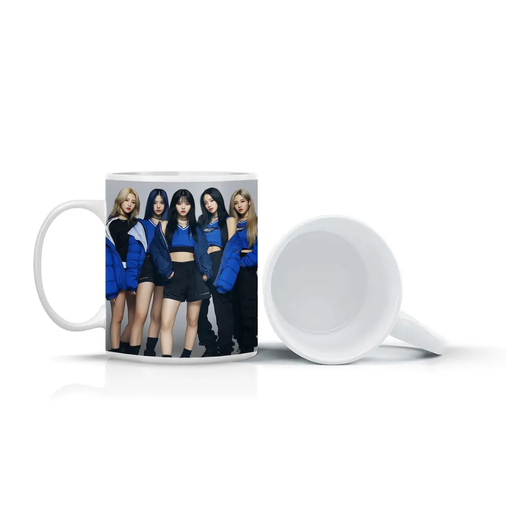 K-Pop Girl Group Blue Outfits White Background – Mugs