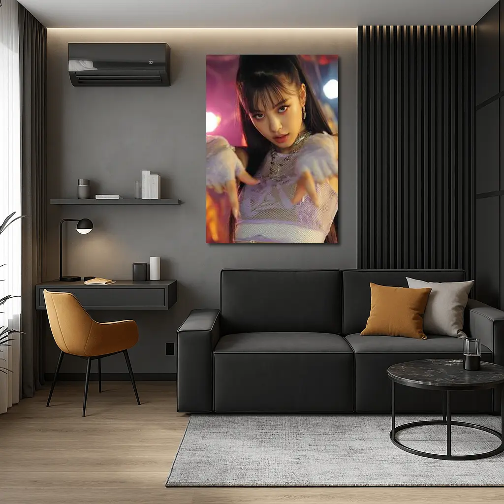 K-Pop Idol Girl Purple Stage Performance – Wall Art