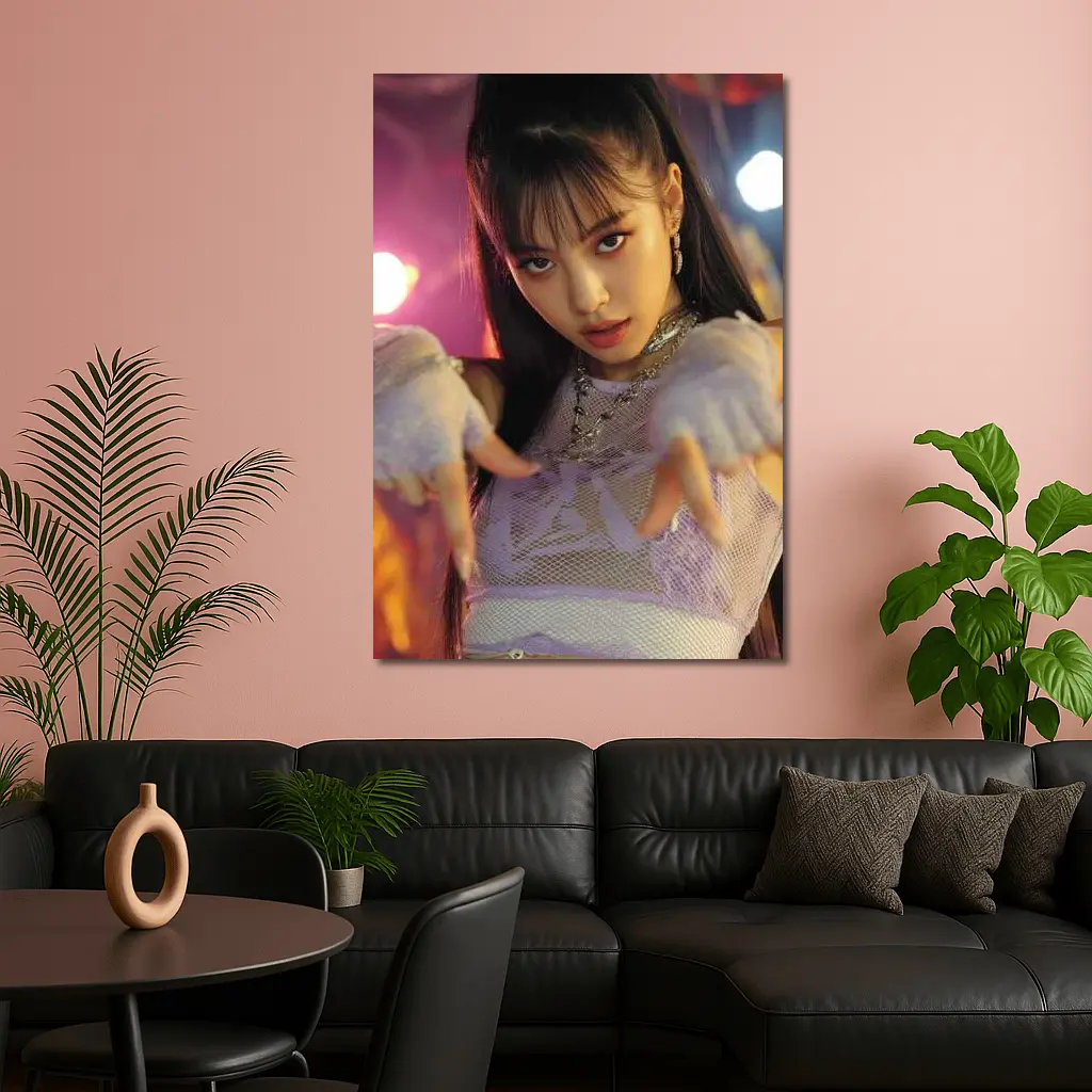 K-Pop Idol Girl Purple Stage Performance – Wall Art