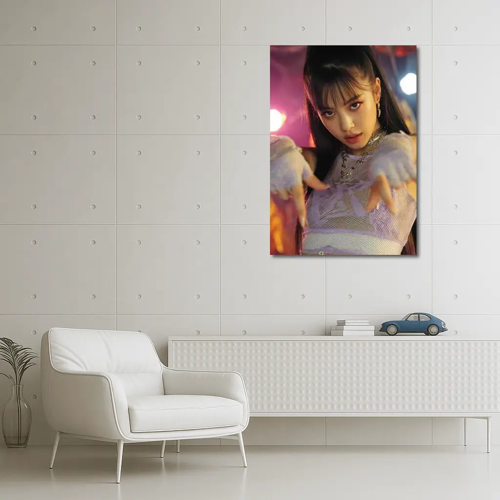 K-Pop Idol Girl Purple Stage Performance – Wall Art