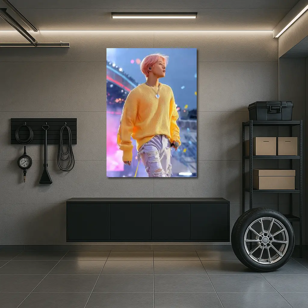 K-Pop Idol Yellow Sweater Concert Stage – Wall Art