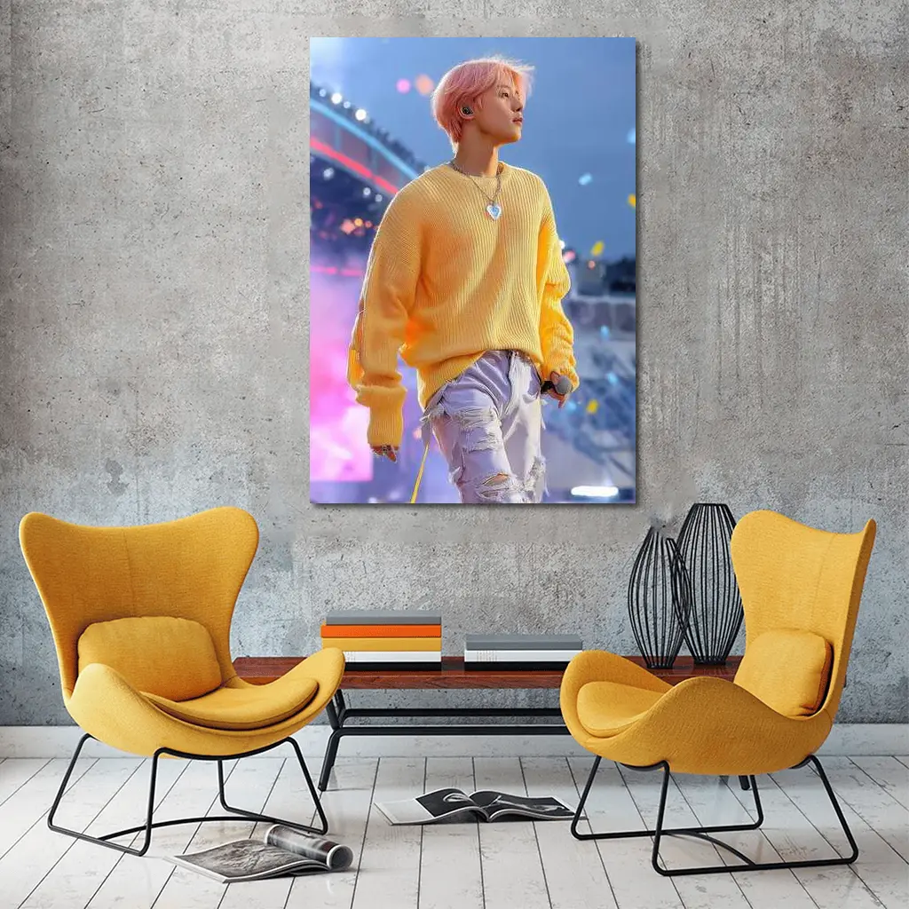 K-Pop Idol Yellow Sweater Concert Stage – Wall Art