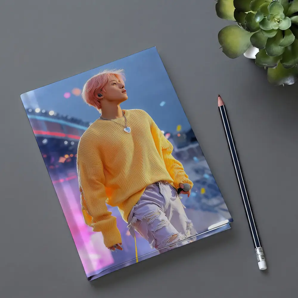 K-Pop Idol Yellow Sweater Concert Stage – Notebooks