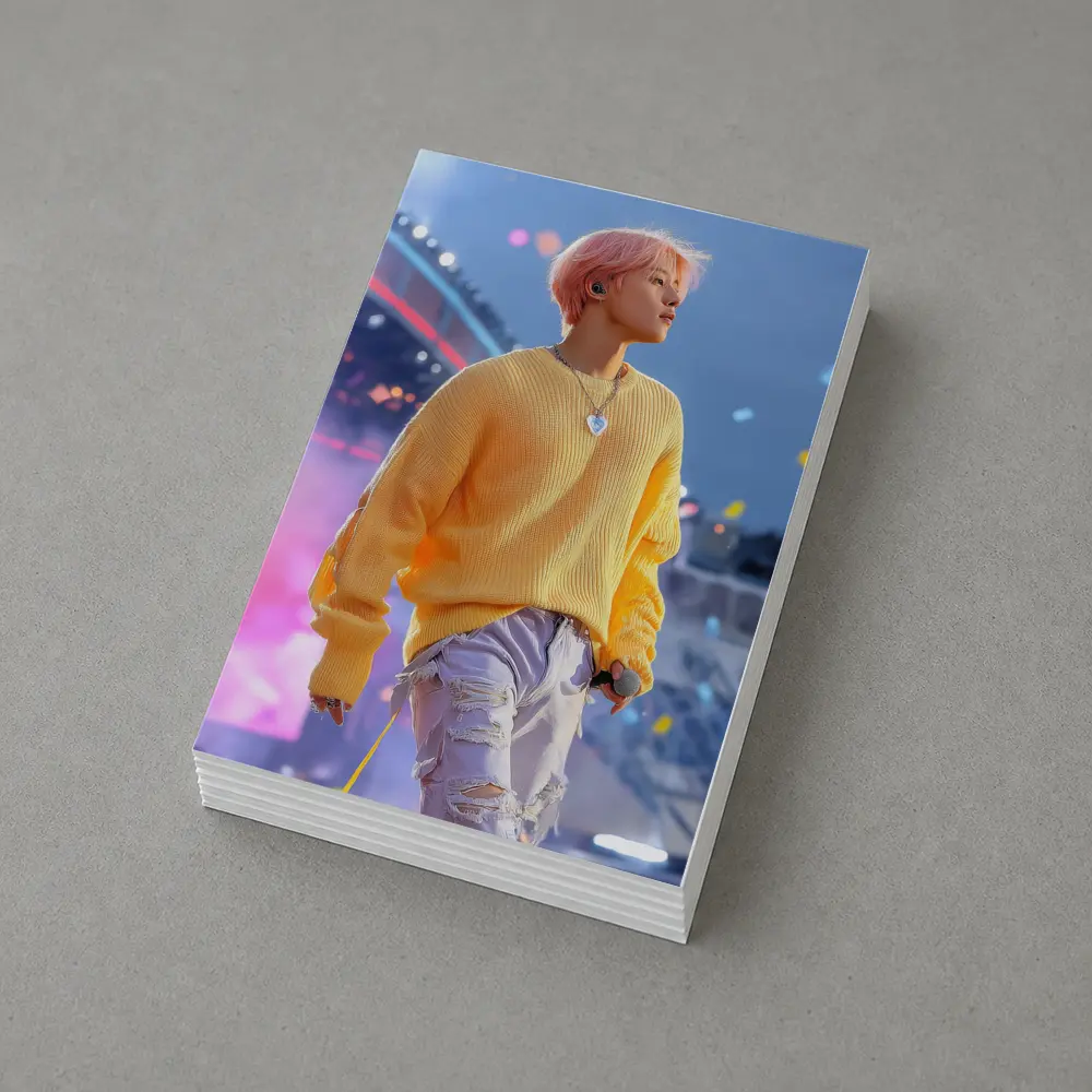 K-Pop Idol Yellow Sweater Concert Stage – Postcards
