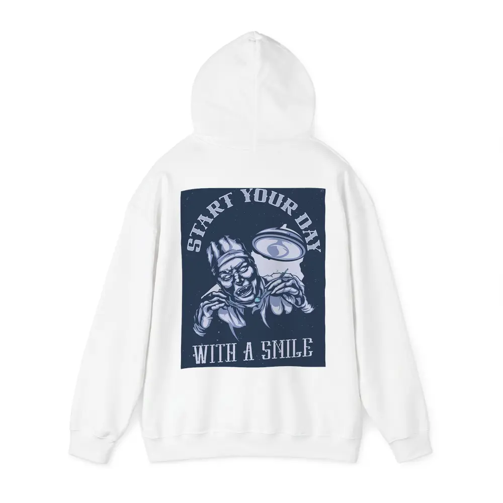 Start Your Day With A Smile Dark Illustration – Hoodies