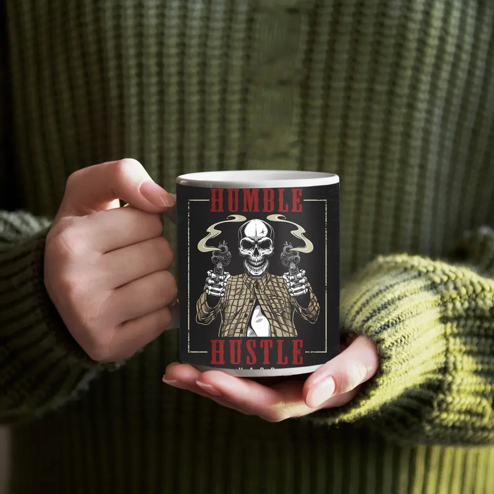 Stay Humble Hustle Hard Skull Gangster – Mugs
