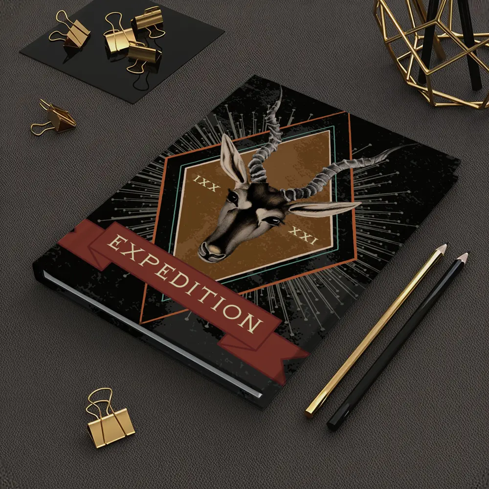 Expedition Antelope Diamond Badge Dark Background – Notebooks