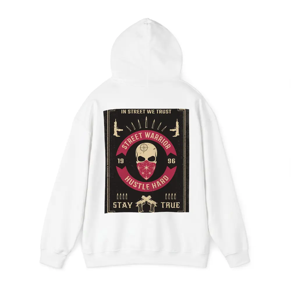 Street Warrior Skull Hustle Hard Dark Grunge – Hoodies