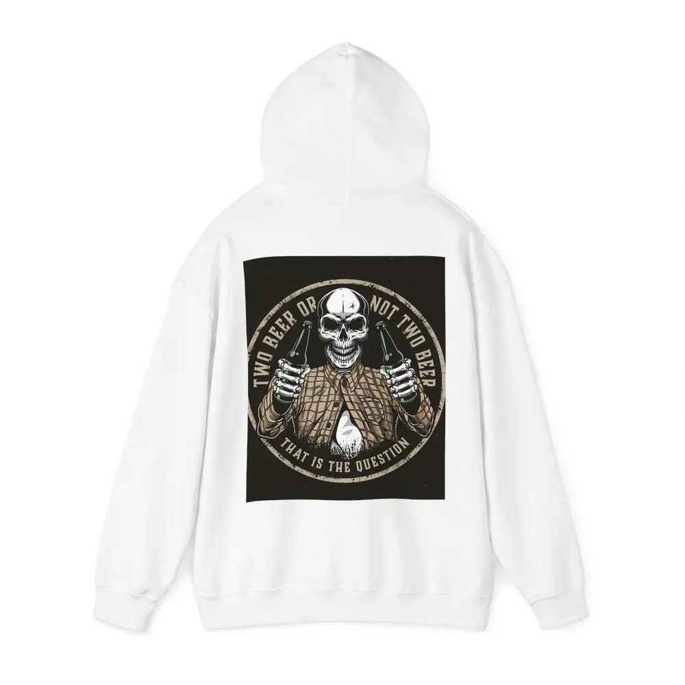Skull Holding Beer Bottles Circular Badge – Hoodies