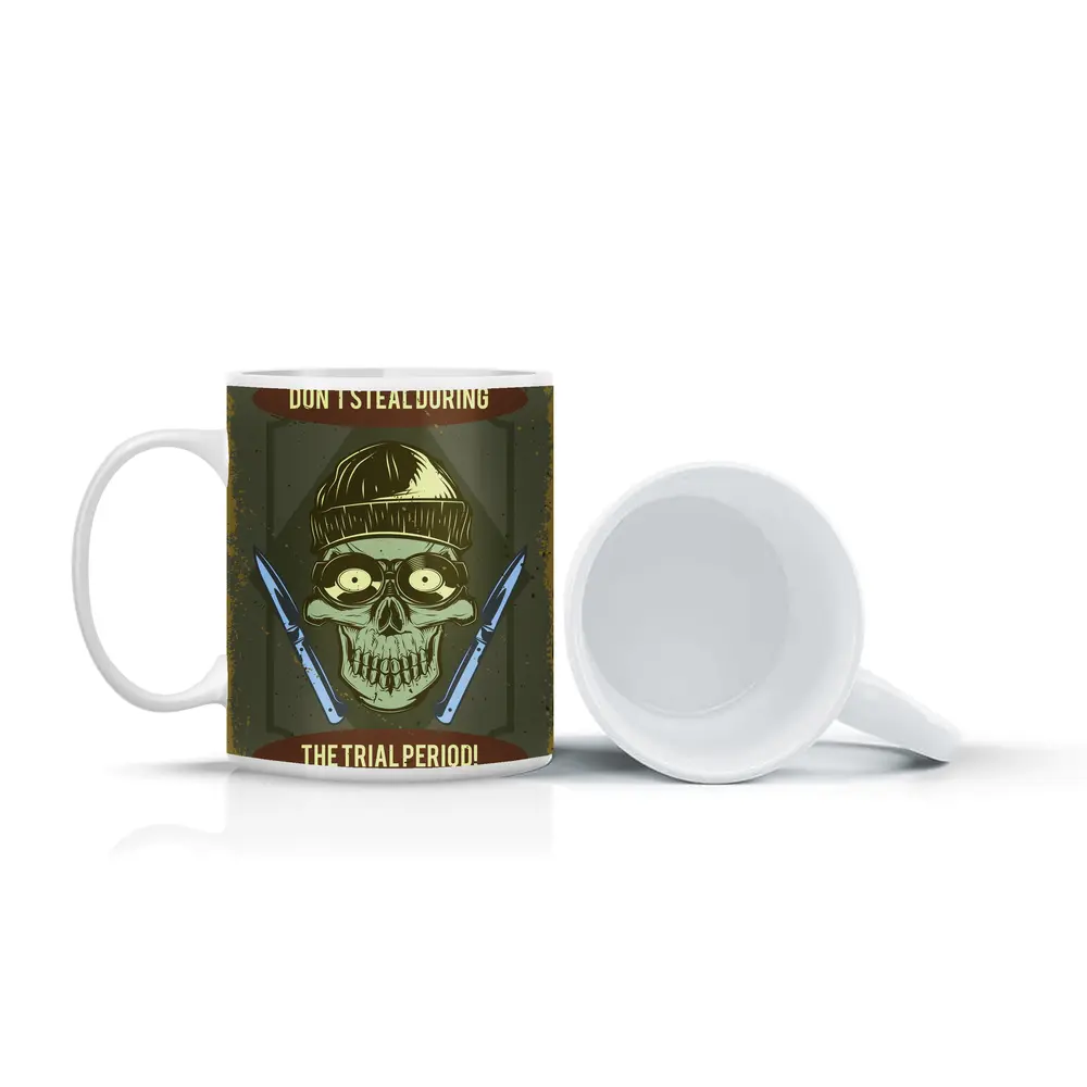 Skull Beanie Hat Retro Humor Dark Art – Mugs