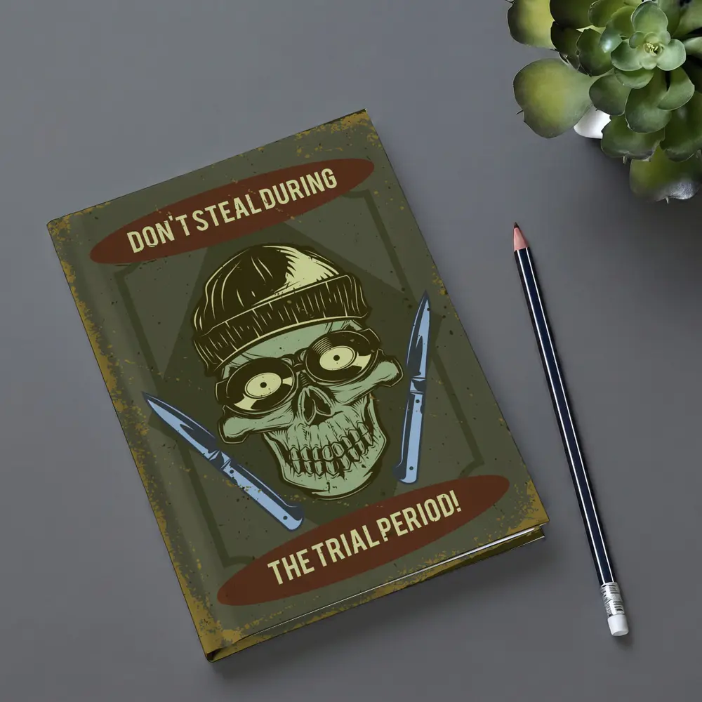 Skull Beanie Hat Retro Humor Dark Art – Notebooks