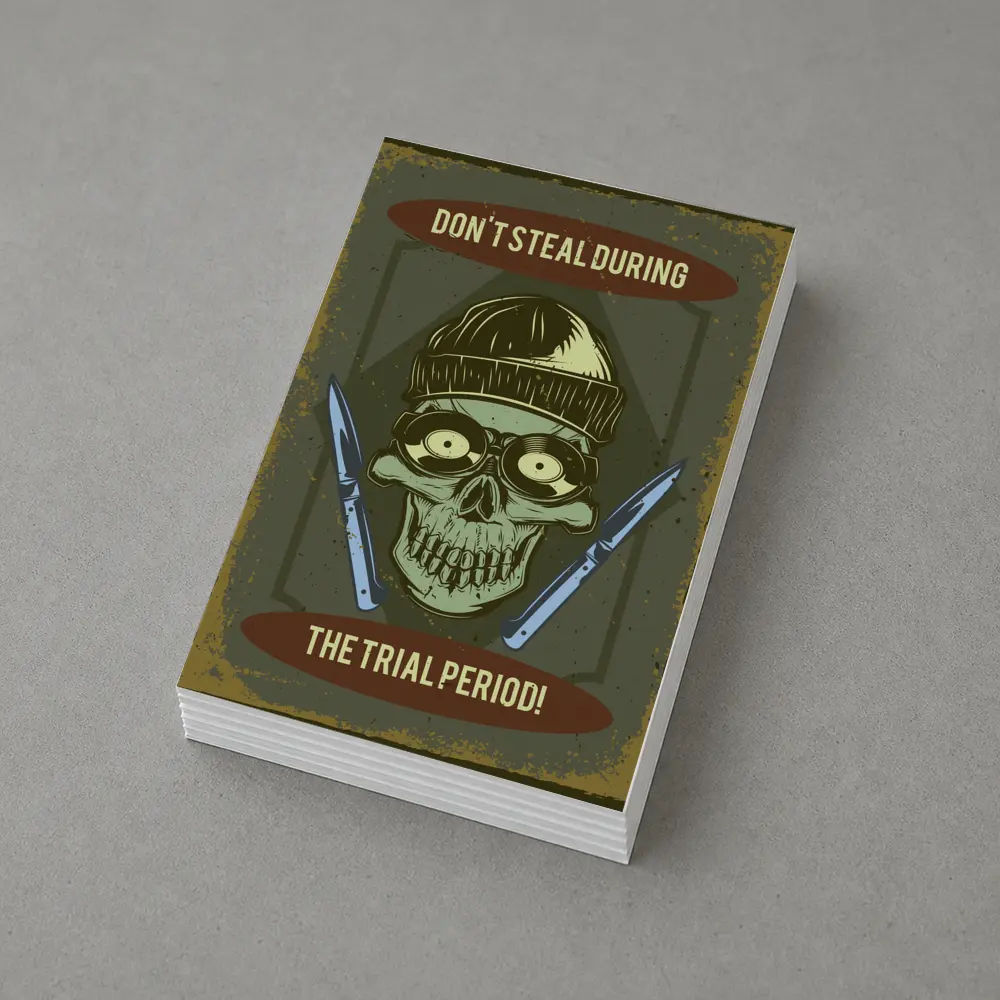 Skull Beanie Hat Retro Humor Dark Art – Postcards