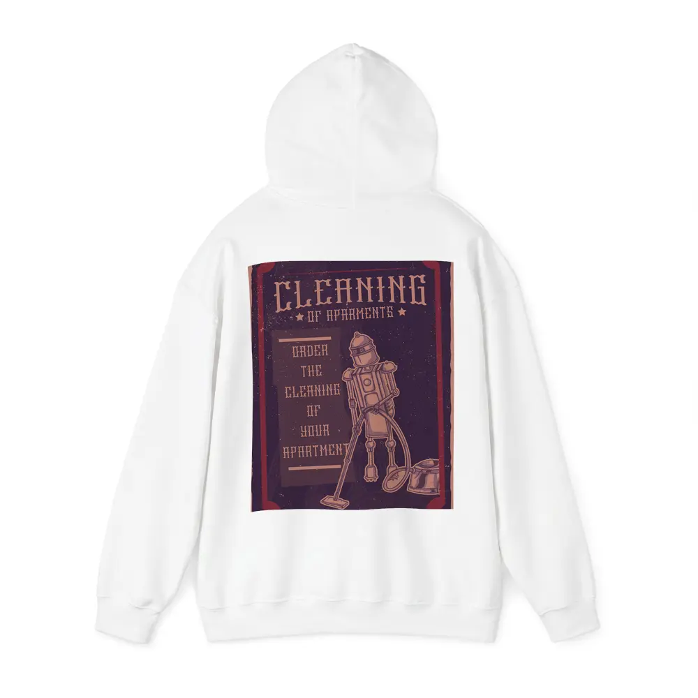 Retro Robot Vacuuming Apartment Cleaning Vintage Art – Hoodies