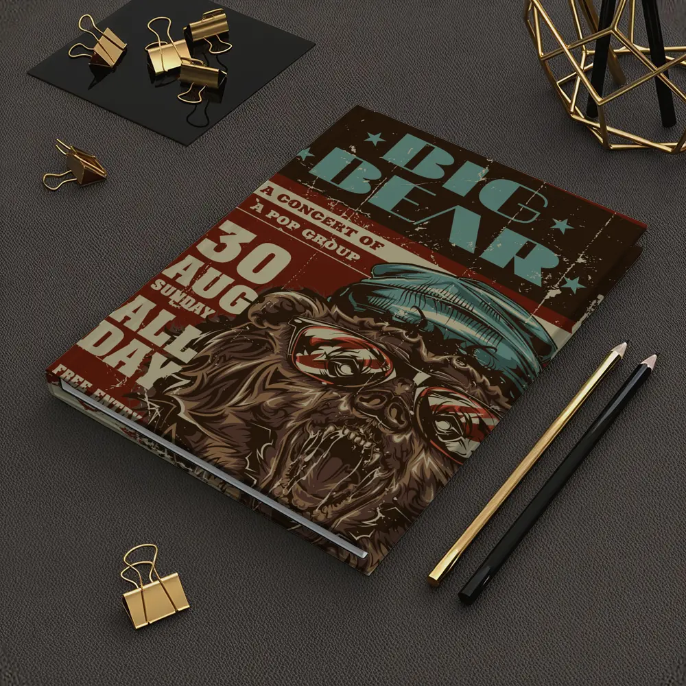 Big Bear Concert Retro Grunge Poster Art – Notebooks