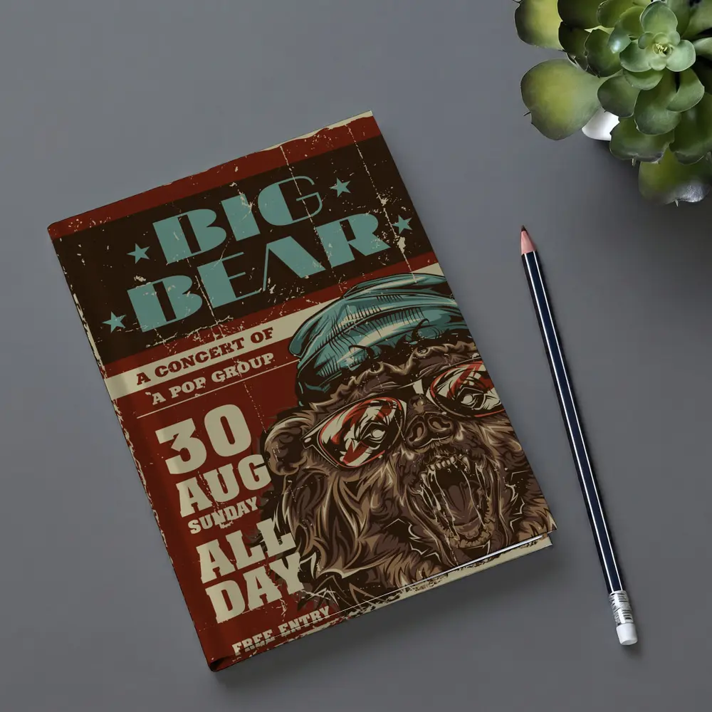 Big Bear Concert Retro Grunge Poster Art – Notebooks