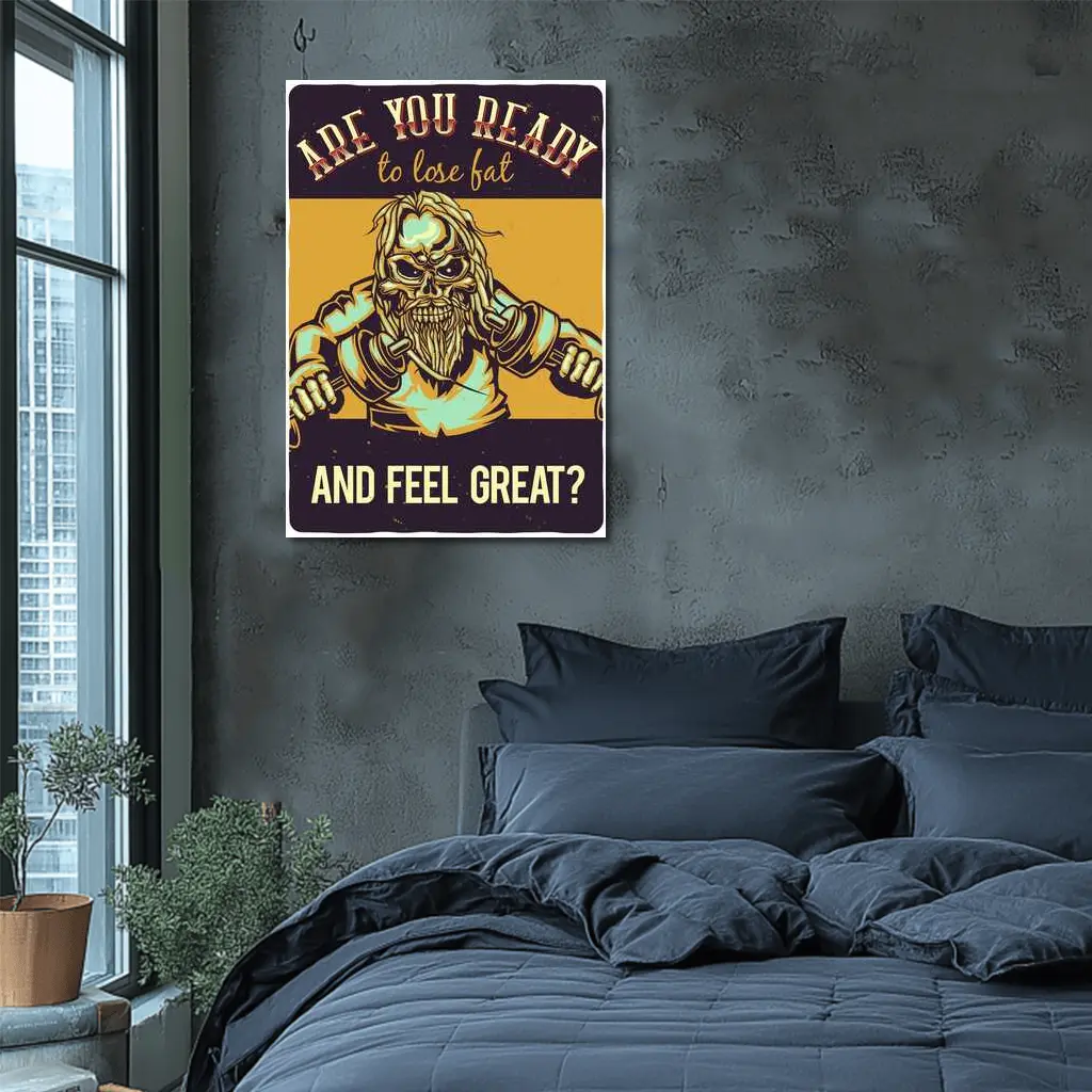 Skull Viking Fitness Gym Motivation Dark – Wall Art