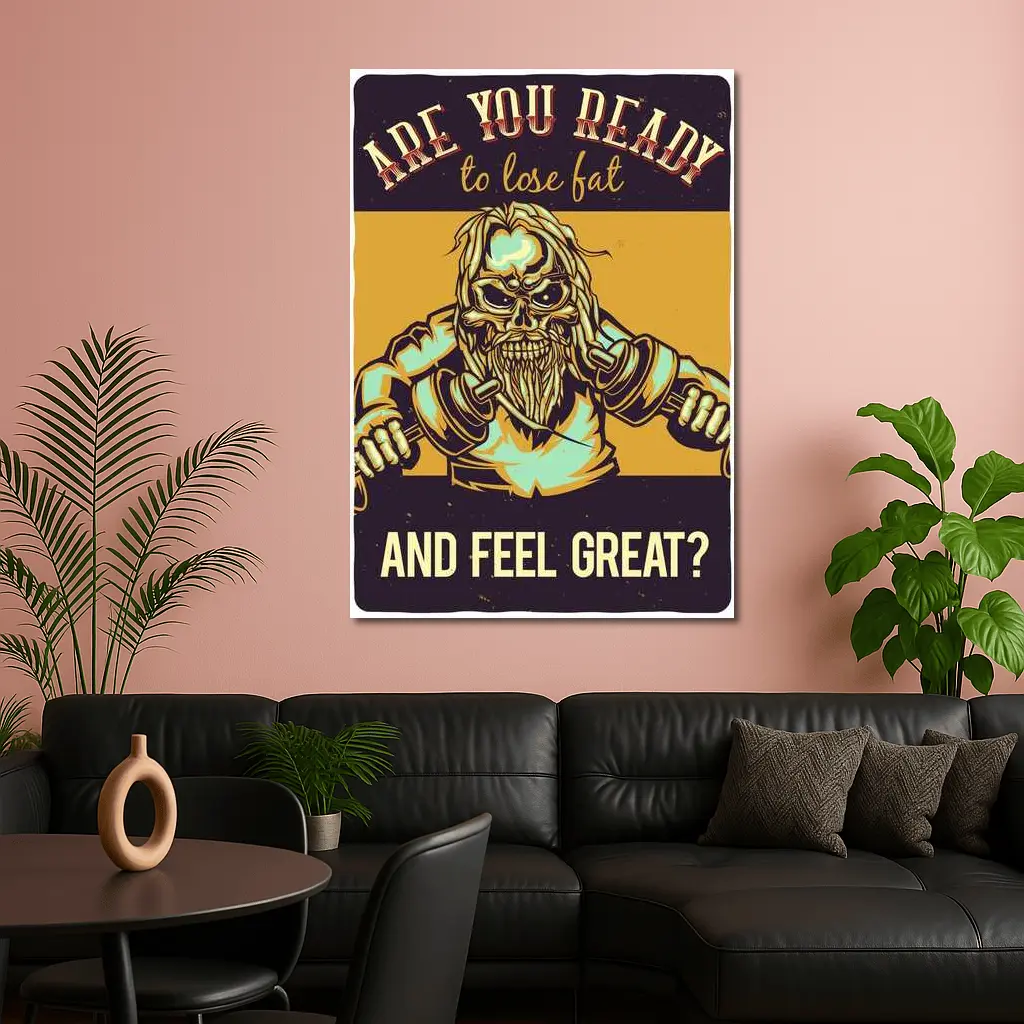 Skull Viking Fitness Gym Motivation Dark – Wall Art