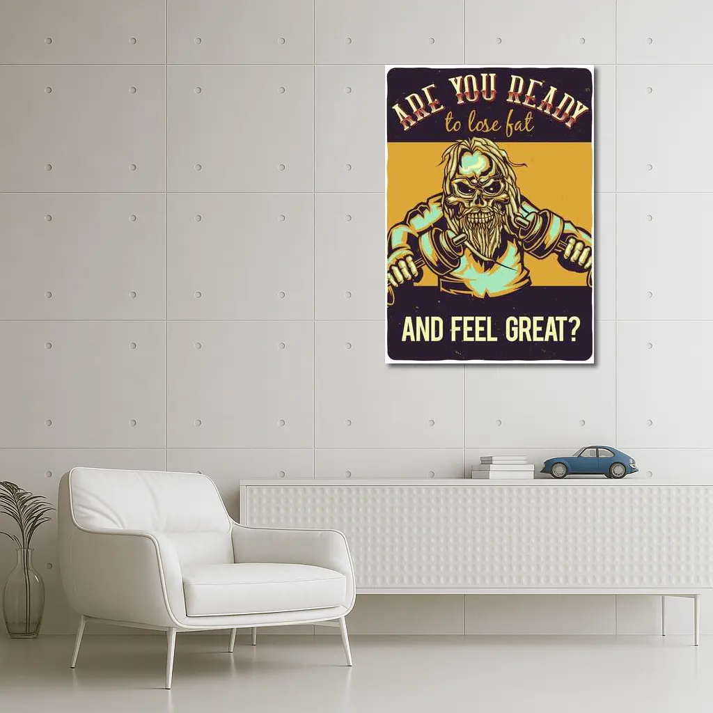 Skull Viking Fitness Gym Motivation Dark – Wall Art