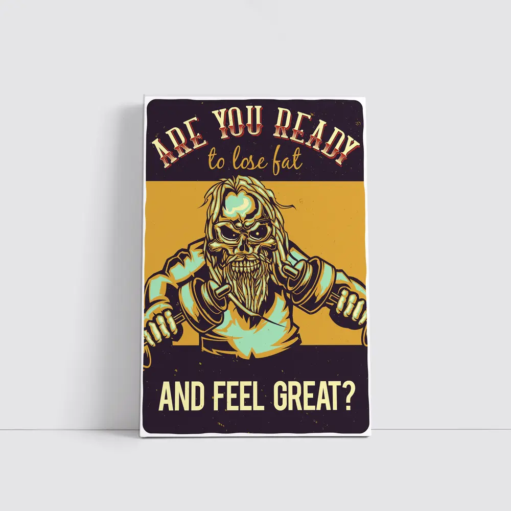 Skull Viking Fitness Gym Motivation Dark – Wall Art