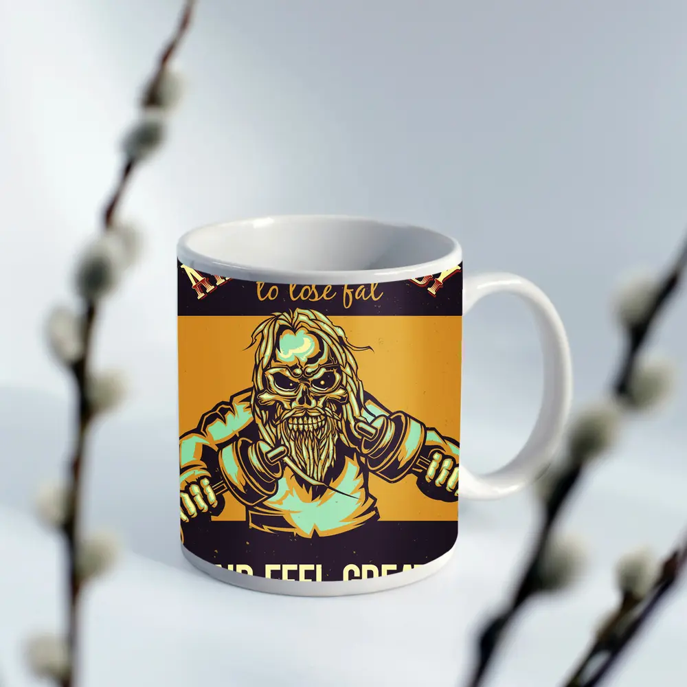 Skull Viking Fitness Gym Motivation Dark – Mugs