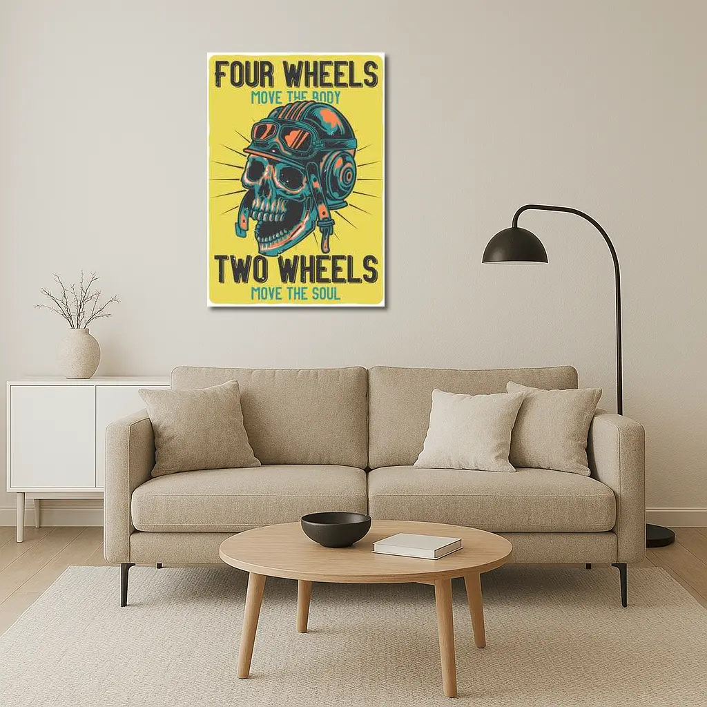 Four Wheels Two Wheels Skull Rider Art – Wall Art