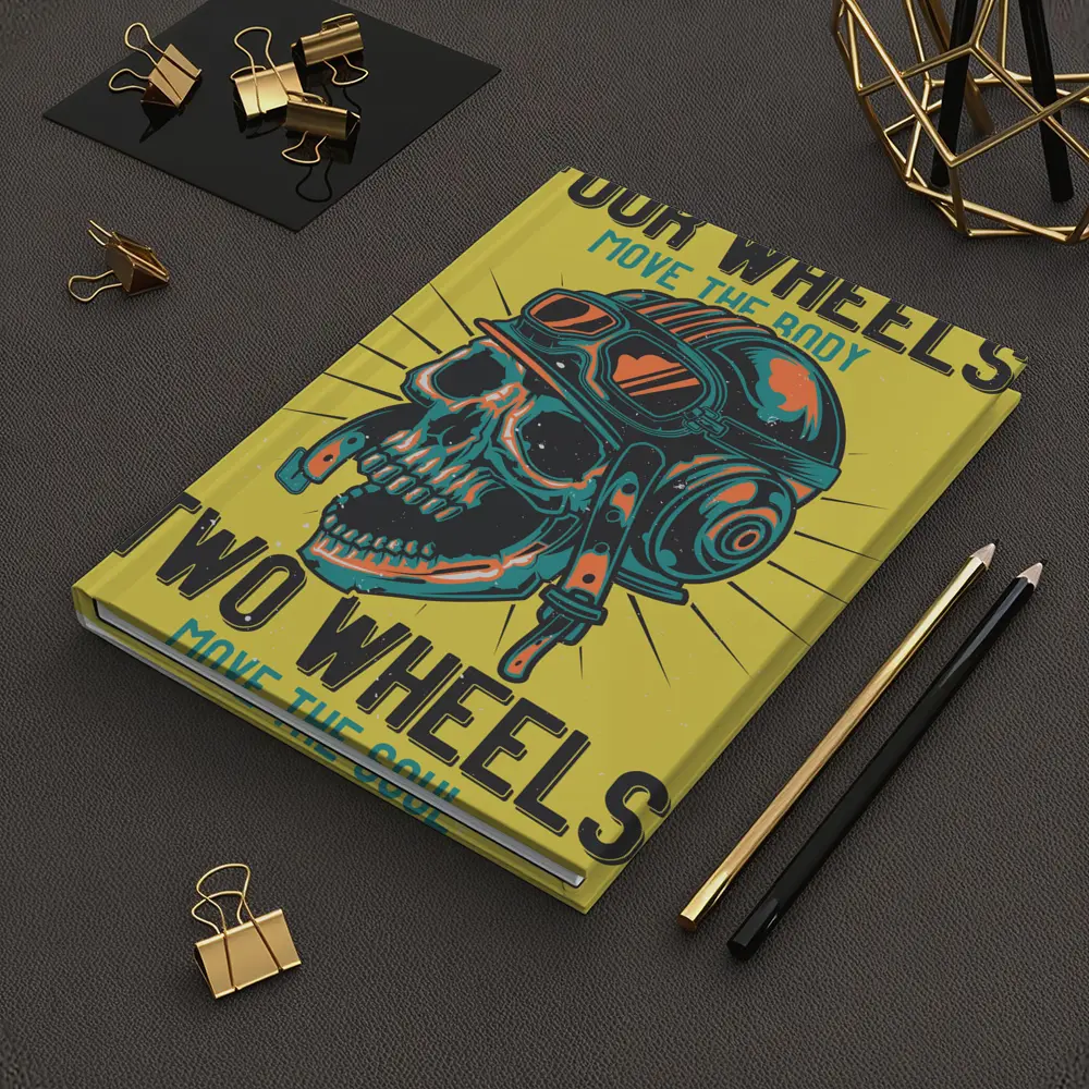 Four Wheels Two Wheels Skull Rider Art – Notebooks