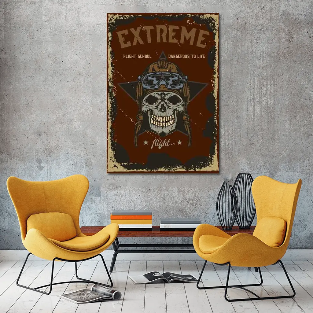 Extreme Flight School Skull Pilot Helmet Art – Wall Art