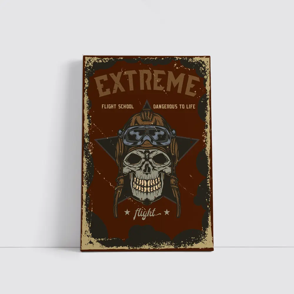 Extreme Flight School Skull Pilot Helmet Art – Wall Art