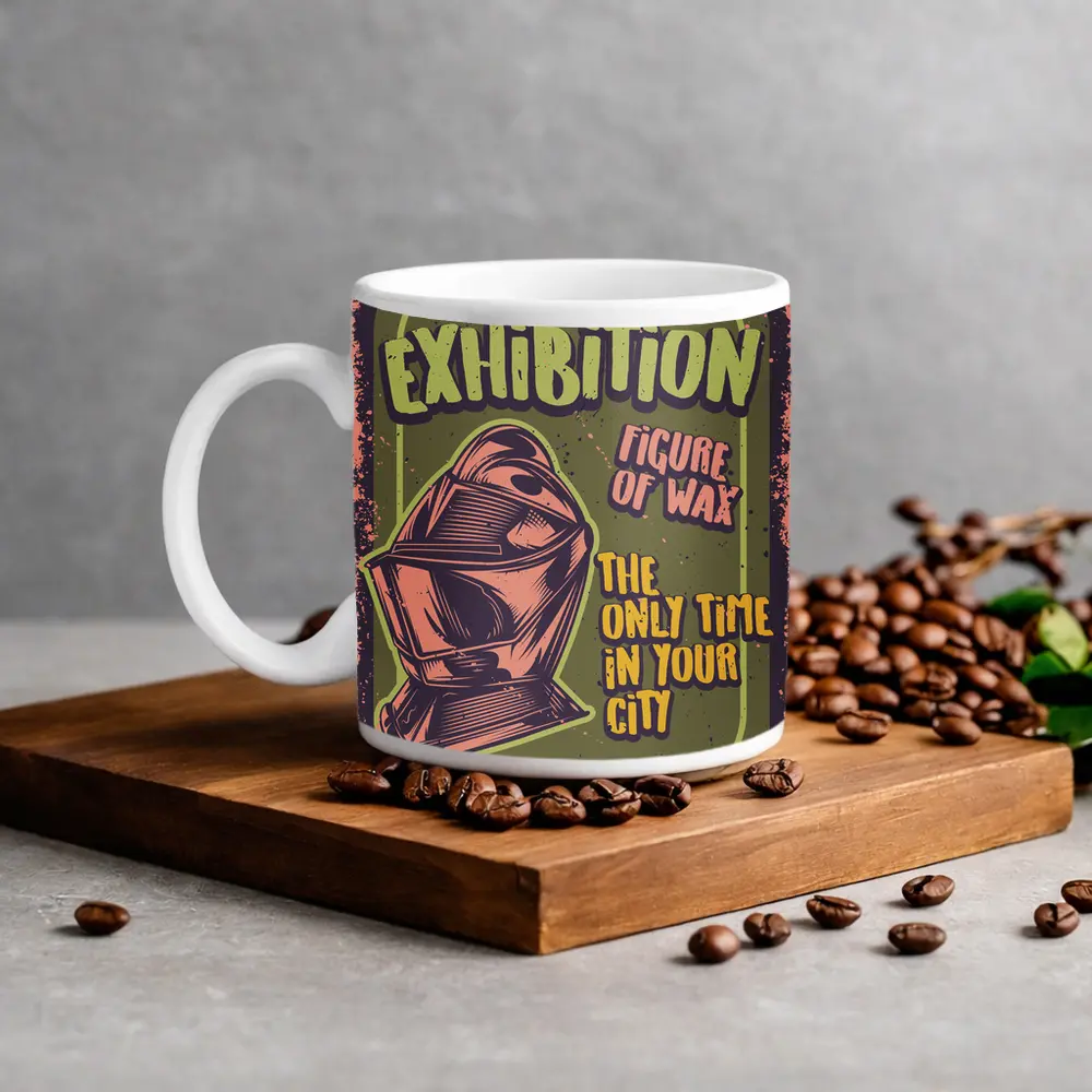 Retro Exhibition Figure of Wax Poster – Mugs