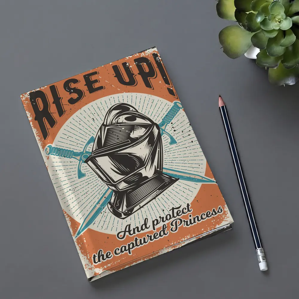 Rise Up Knight Helmet Crossed Swords Vintage – Notebooks