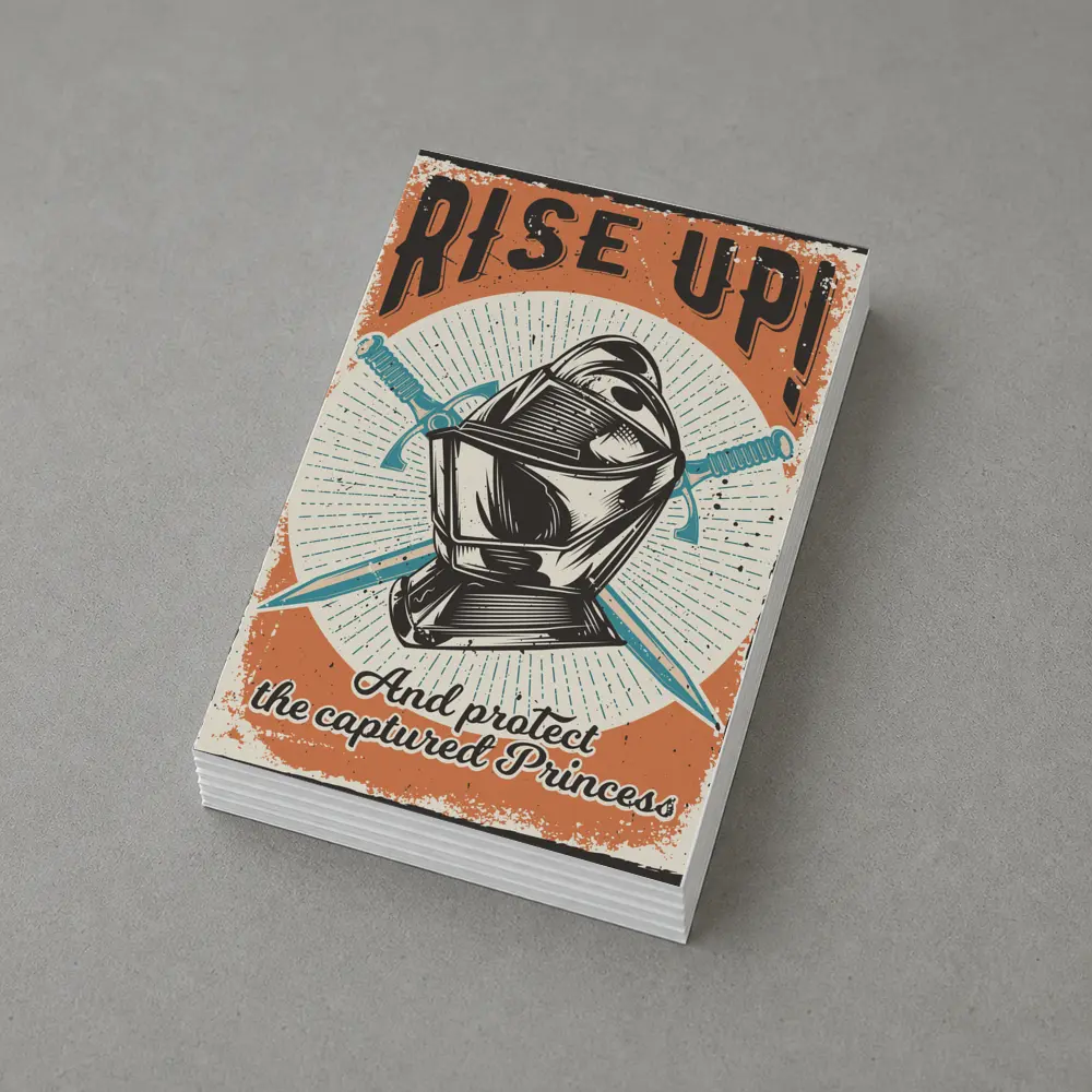 Rise Up Knight Helmet Crossed Swords Vintage – Postcards