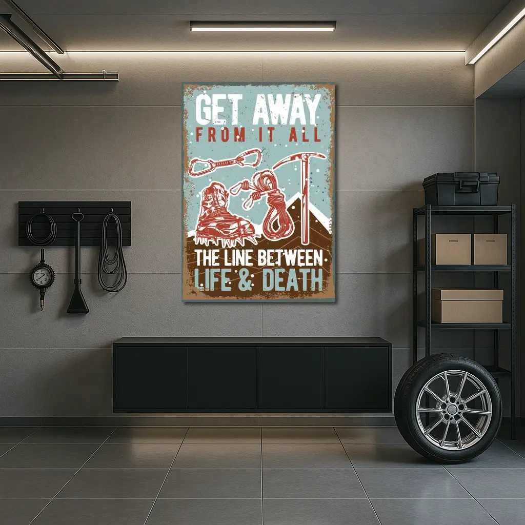 Retro Rock Climbing Gear Adventure Quote – Wall Art