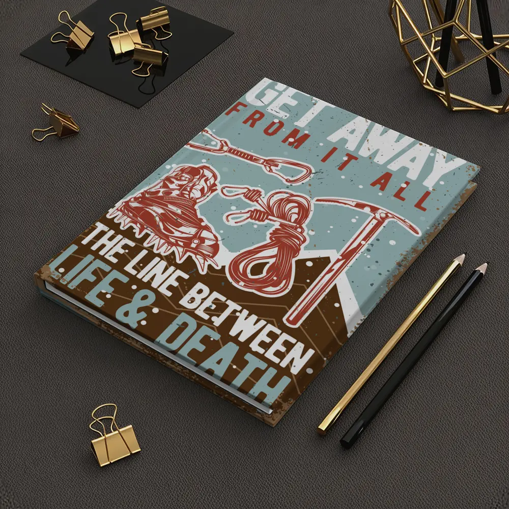 Retro Rock Climbing Gear Adventure Quote – Notebooks