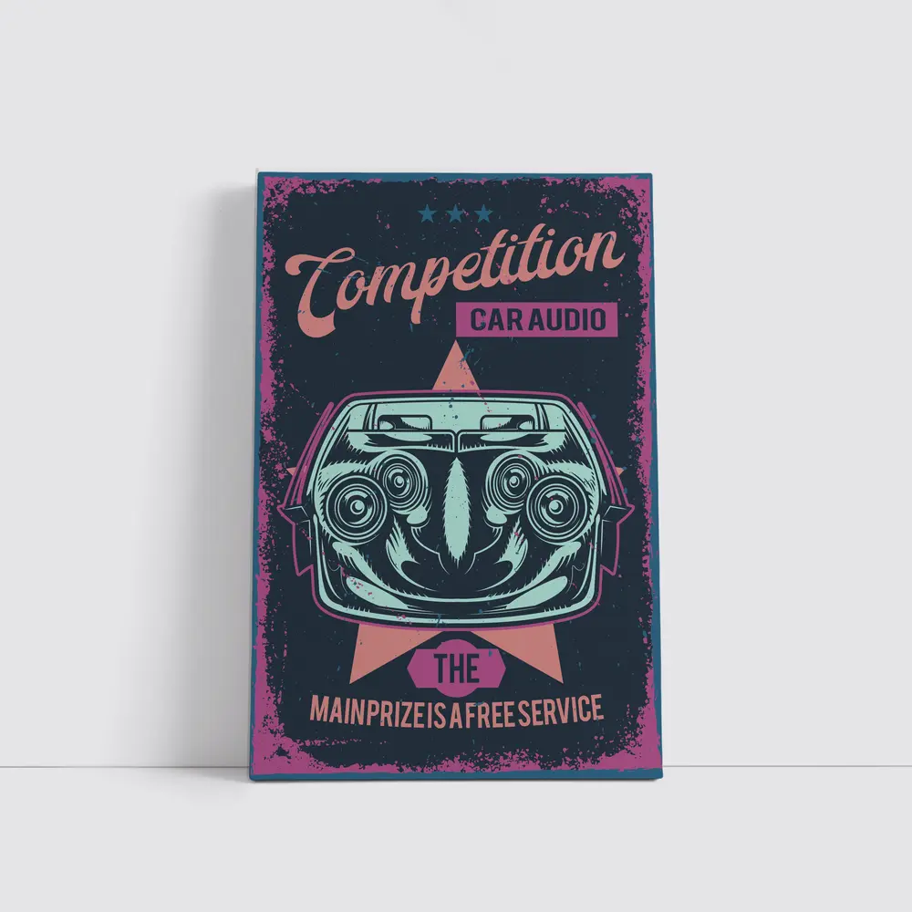 Competition Car Audio Retro Poster Art – Wall Art