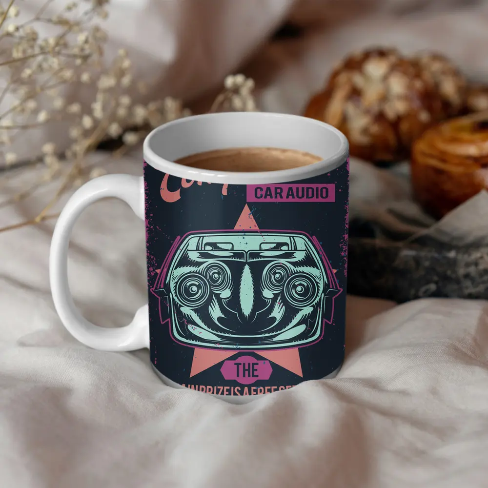 Competition Car Audio Retro Poster Art – Mugs