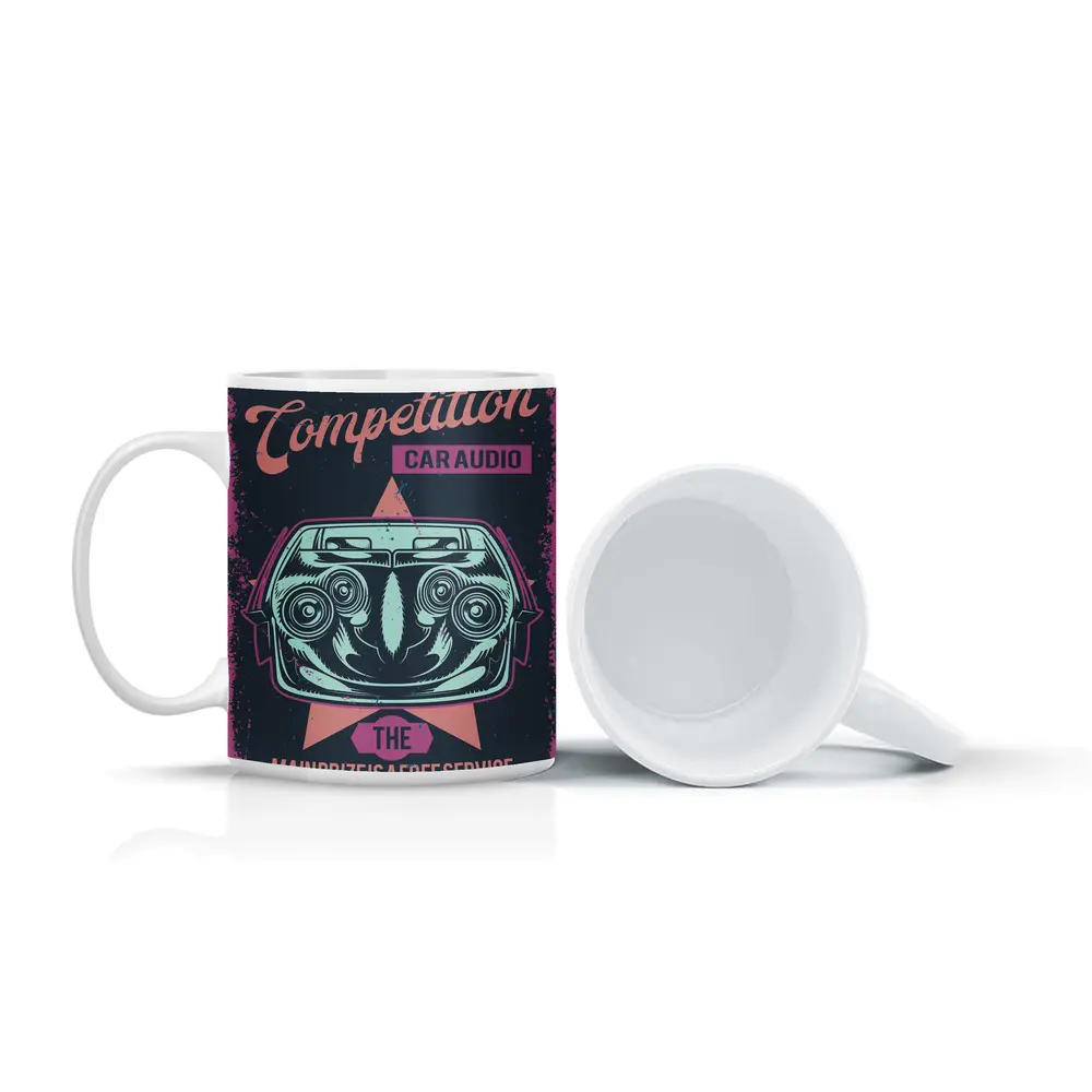 Competition Car Audio Retro Poster Art – Mugs
