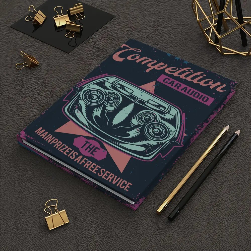 Competition Car Audio Retro Poster Art – Notebooks