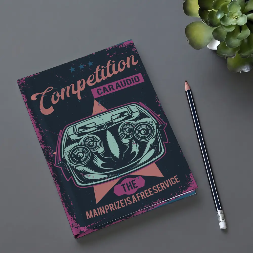 Competition Car Audio Retro Poster Art – Notebooks