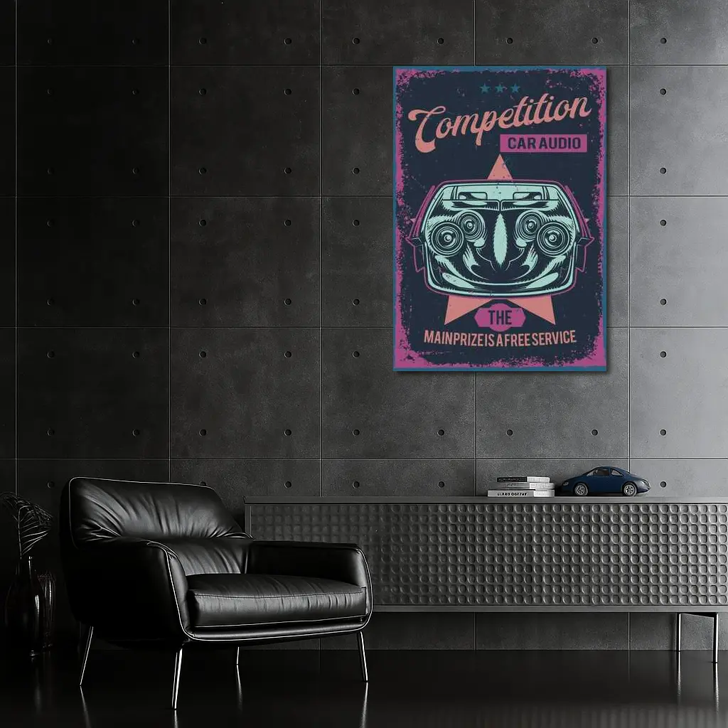 Competition Car Audio Retro Poster Art – Wall Art